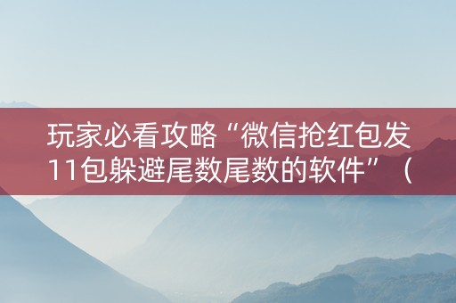 玩家必看攻略“微信抢红包发11包躲避尾数尾数的软件”（详细透视教程）-哔哩哔哩