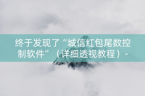 终于发现了“城信红包尾数控制软件”（详细透视教程）-哔哩哔哩
