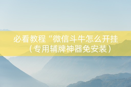 必看教程“微信斗牛怎么开挂（专用辅牌神器免安装）