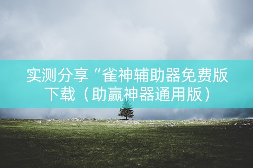 实测分享“雀神辅助器免费版下载（助赢神器通用版）