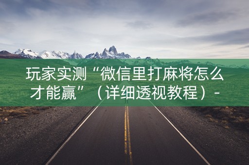 玩家实测“微信里打麻将怎么才能赢”（详细透视教程）-哔哩哔哩