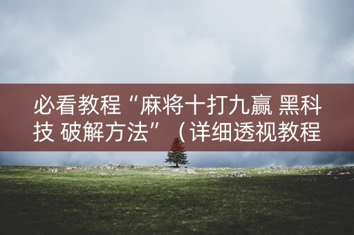 必看教程“麻将十打九赢 黑科技 破解方法”（详细透视教程）-哔哩哔哩
