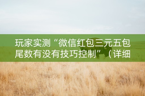 玩家实测“微信红包三元五包尾数有没有技巧控制”（详细透视教程）-哔哩哔哩