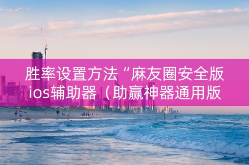 胜率设置方法“麻友圈安全版ios辅助器（助赢神器通用版）