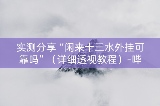 实测分享“闲来十三水外挂可靠吗”（详细透视教程）-哔哩哔哩