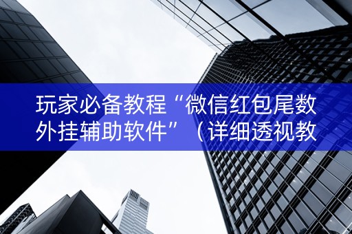 玩家必备教程“微信红包尾数外挂辅助软件”（详细透视教程）-哔哩哔哩
