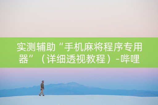 实测辅助“手机麻将程序专用器”（详细透视教程）-哔哩哔哩