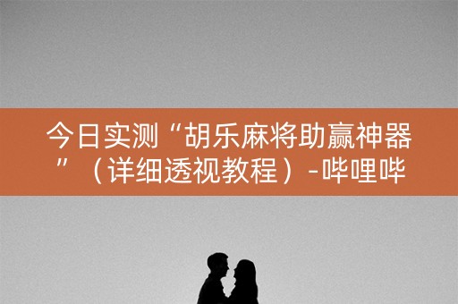 今日实测“胡乐麻将助赢神器”（详细透视教程）-哔哩哔哩