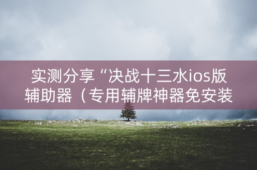 实测分享“决战十三水ios版辅助器（专用辅牌神器免安装）