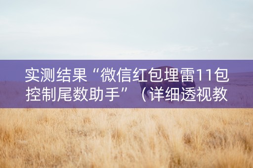 实测结果“微信红包埋雷11包控制尾数助手”（详细透视教程）-哔哩哔哩