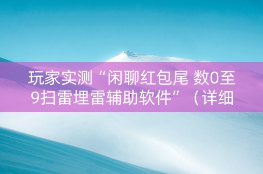玩家实测“闲聊红包尾 数0至9扫雷埋雷辅助软件”（详细透视教程）-哔哩哔哩