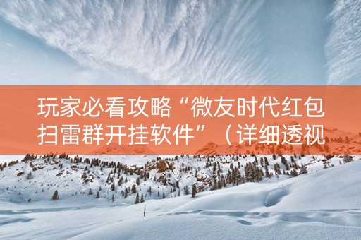 玩家必看攻略“微友时代红包扫雷群开挂软件”（详细透视教程）-哔哩哔哩