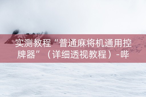 实测教程“普通麻将机通用控牌器”（详细透视教程）-哔哩哔哩