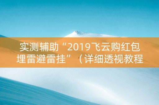 实测辅助“2019飞云购红包埋雷避雷挂”（详细透视教程）-哔哩哔哩