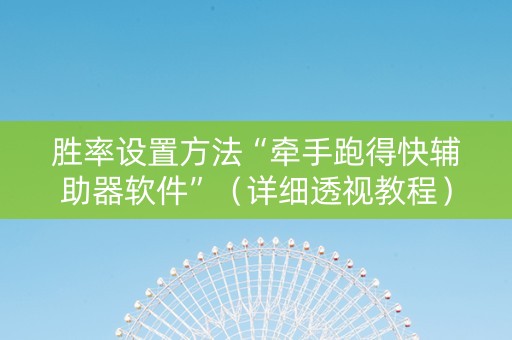 胜率设置方法“牵手跑得快辅助器软件”（详细透视教程）-哔哩哔哩