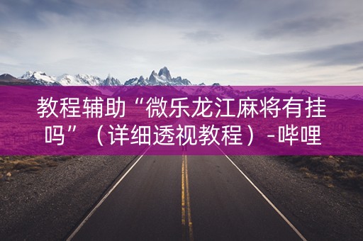 教程辅助“微乐龙江麻将有挂吗”（详细透视教程）-哔哩哔哩