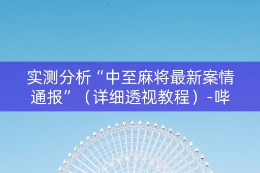 实测分析“中至麻将最新案情通报”（详细透视教程）-哔哩哔哩