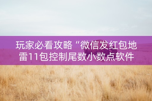 玩家必看攻略“微信发红包地雷11包控制尾数小数点软件”（详细透视教程）-哔哩哔哩