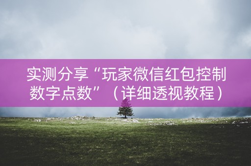 实测分享“玩家微信红包控制数字点数”（详细透视教程）-哔哩哔哩