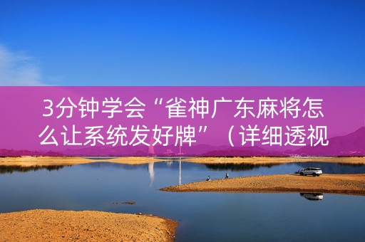 3分钟学会“雀神广东麻将怎么让系统发好牌”（详细透视教程）-哔哩哔哩