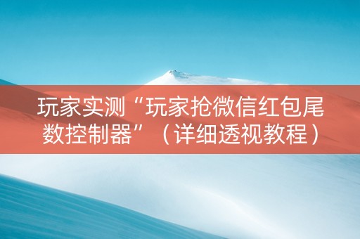 玩家实测“玩家抢微信红包尾数控制器”（详细透视教程）-哔哩哔哩