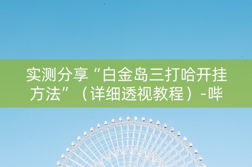 实测分享“白金岛三打哈开挂方法”（详细透视教程）-哔哩哔哩