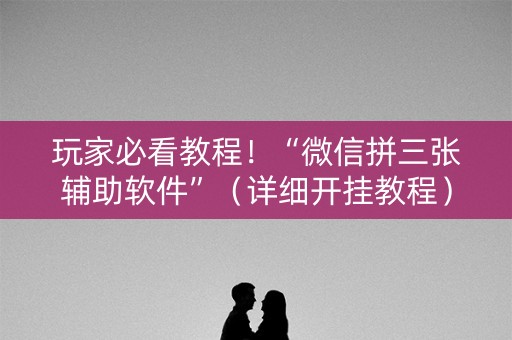 玩家必看教程！“微信拼三张辅助软件”（详细开挂教程）-哔哩哔哩