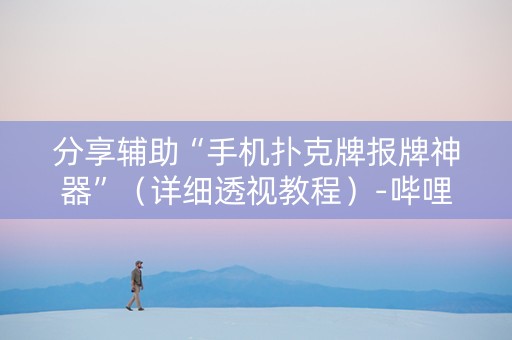 分享辅助“手机扑克牌报牌神器”（详细透视教程）-哔哩哔哩
