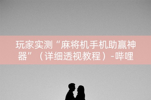 玩家实测“麻将机手机助赢神器”（详细透视教程）-哔哩哔哩