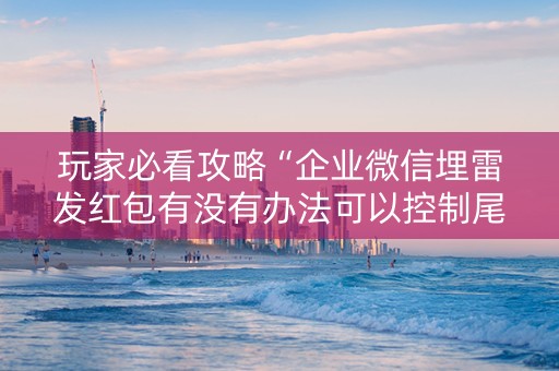 玩家必看攻略“企业微信埋雷发红包有没有办法可以控制尾数”（详细透视教程）-哔哩哔哩