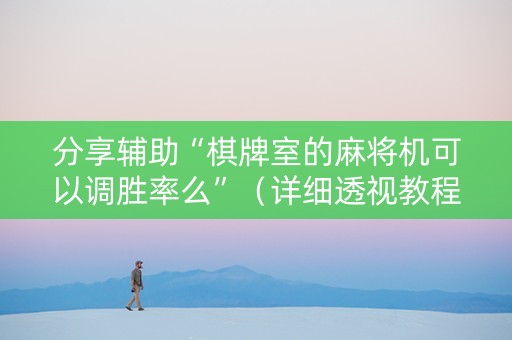 分享辅助“棋牌室的麻将机可以调胜率么”（详细透视教程）-哔哩哔哩