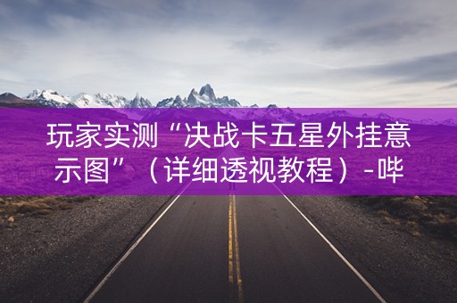 玩家实测“决战卡五星外挂意示图”（详细透视教程）-哔哩哔哩