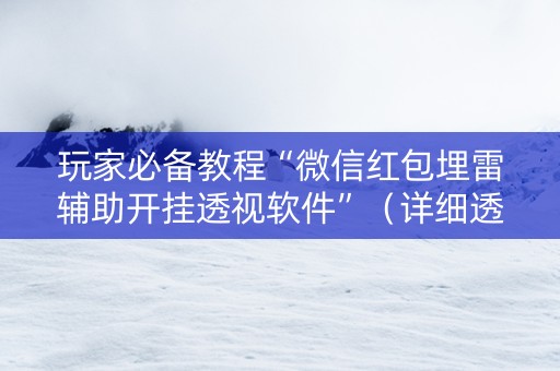 玩家必备教程“微信红包埋雷辅助开挂透视软件”（详细透视教程）-哔哩哔哩