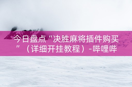 今日盘点“决胜麻将插件购买”（详细开挂教程）-哔哩哔哩