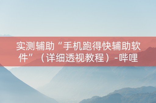 实测辅助“手机跑得快辅助软件”（详细透视教程）-哔哩哔哩