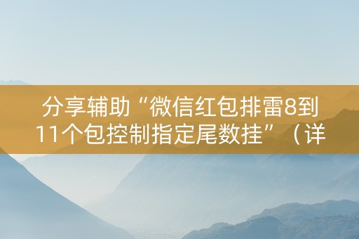分享辅助“微信红包排雷8到11个包控制指定尾数挂”（详细透视教程）-哔哩哔哩