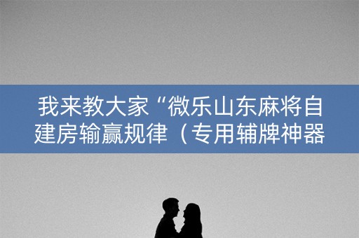 我来教大家“微乐山东麻将自建房输赢规律（专用辅牌神器免安装）