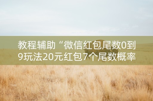 教程辅助“微信红包尾数0到9玩法20元红包7个尾数概率”（详细透视教程）-哔哩哔哩