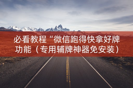 必看教程“微信跑得快拿好牌功能（专用辅牌神器免安装）