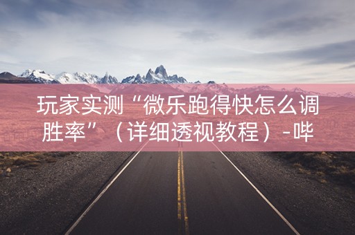 玩家实测“微乐跑得快怎么调胜率”（详细透视教程）-哔哩哔哩