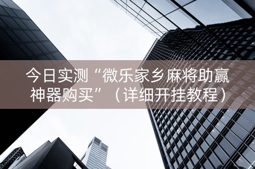 今日实测“微乐家乡麻将助赢神器购买”（详细开挂教程）-哔哩哔哩