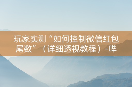 玩家实测“如何控制微信红包尾数”（详细透视教程）-哔哩哔哩