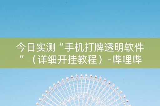 今日实测“手机打牌透明软件”（详细开挂教程）-哔哩哔哩