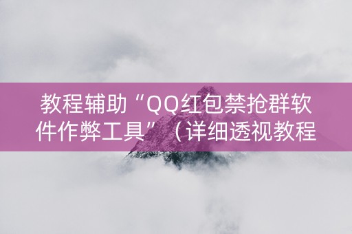 教程辅助“QQ红包禁抢群软件作弊工具”（详细透视教程）-哔哩哔哩
