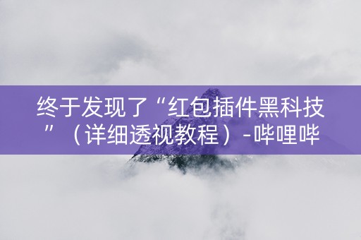 终于发现了“红包插件黑科技”（详细透视教程）-哔哩哔哩
