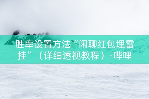 胜率设置方法“闲聊红包埋雷挂”（详细透视教程）-哔哩哔哩