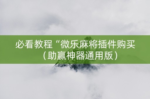 必看教程“微乐麻将插件购买（助赢神器通用版）