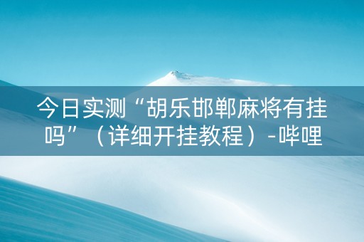 今日实测“胡乐邯郸麻将有挂吗”（详细开挂教程）-哔哩哔哩