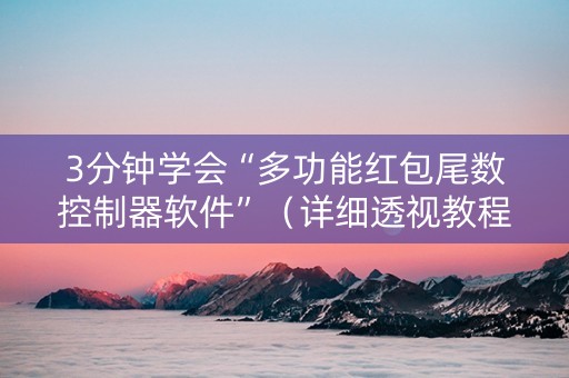 3分钟学会“多功能红包尾数控制器软件”（详细透视教程）-哔哩哔哩