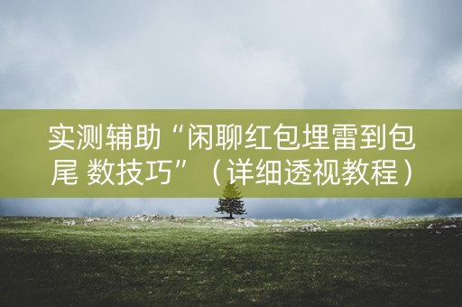 实测辅助“闲聊红包埋雷到包尾 数技巧”（详细透视教程）-哔哩哔哩